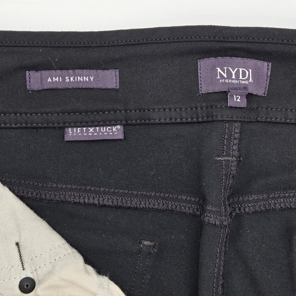 Women's Black Lift And Tuck Ami Skinny NYDJ Pants Size:12 - Picture 8 of 10